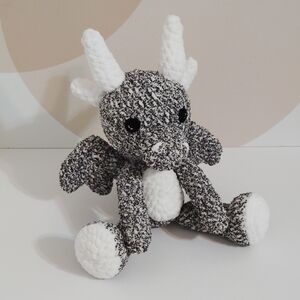 Black and White Plush Dragon
